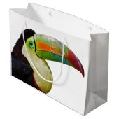 Regenbogen-Berechnete Toucan Geschenk-Tasche Große Geschenktüte (Rückseite Schrägansicht)
