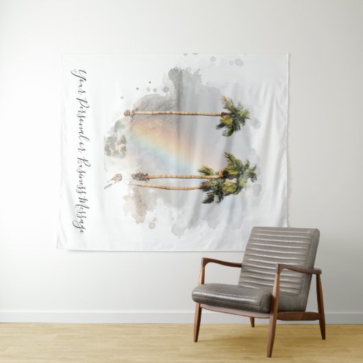 *~* Regenbogen Berg EXOTIC TROPICAL Palm AR11 Wandteppich (Beispiel (Horizontal))