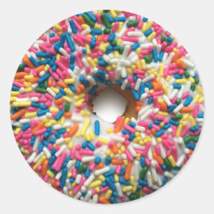 Regenbogen besprühen runde Aufkleber des Krapfens