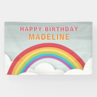 Regenbogen bewölkt Aquarell-Himmel-Geburtstag