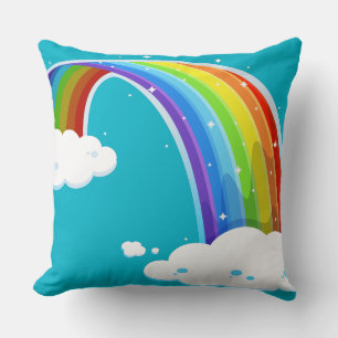 Regenbogen bewölkt bunter Glitter-glänzendes Kissen