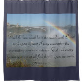 Regenbogen-Bibel-Vers-Erinnerung des Duschvorhang (Vorderseite)