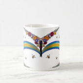 Regenbogen-Biene-Blumen-Glitter-Funkel-Klassischer Kaffeetasse (Mittel)