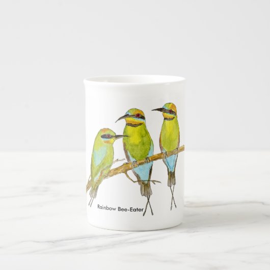 Regenbogen Biene-Esser Vogel-Tasse Porzellantasse (Vorderseite)