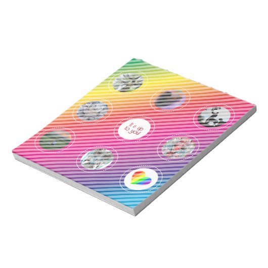 Regenbogen-Bildgitter Notizblock (Rotiert)