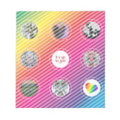 Regenbogen-Bildgitter Notizblock (Vorderseite)