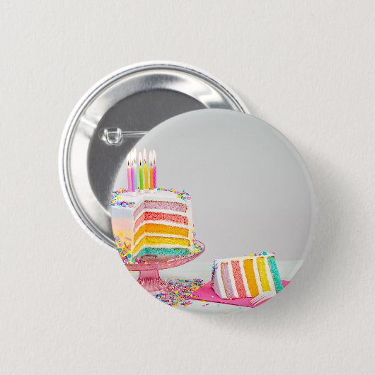 Regenbogen Birthday Cake Button (Vorne & Hinten)