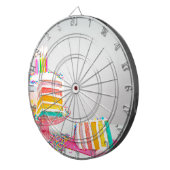 Regenbogen Birthday Cake Dartscheibe (Vorderseite rechts)
