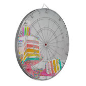 Regenbogen Birthday Cake Dartscheibe (Vorderseite Links)