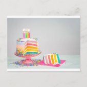 Regenbogen Birthday Cake Postkarte (Vorderseite)
