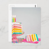 Regenbogen Birthday Cake Postkarte (Vorne/Hinten)