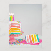 Regenbogen Birthday Cake Postkarte (Vorderseite)