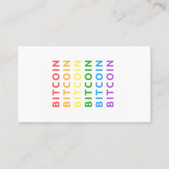 Regenbogen Bitcoin Auf Weisser Hintergrund Visitenkarte Zazzle De