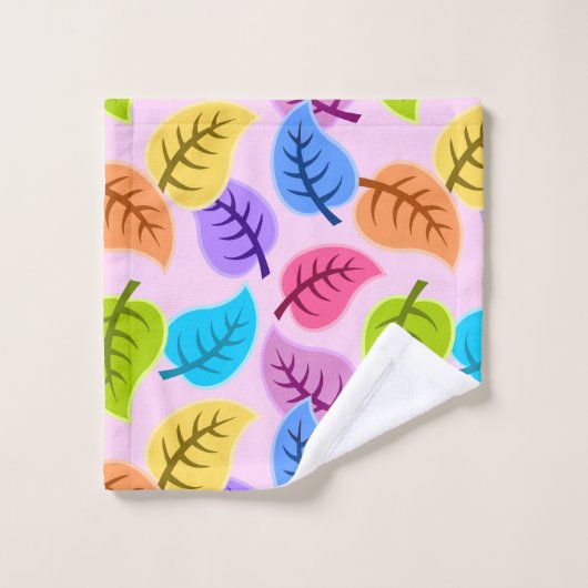 Regenbogen-Blätter Badehandtuch Set (Waschlappen)