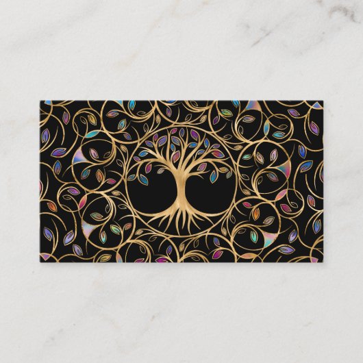 Regenbogen-Blätter Baum Visitenkarte (Vorderseite)