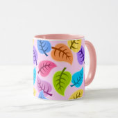 Regenbogen-Blätter-Kaffeetasse Tasse (VorderseiteRechts)