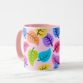 Regenbogen-Blätter-Kaffeetasse Tasse (Vorderseite Links)