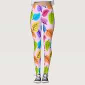 Regenbogen-Blätter Leggings (Vorderseite)