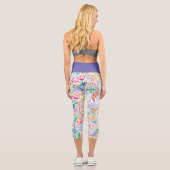 Regenbogen-Blattmuster Capri Leggings (Rückseite)