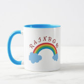 Regenbogen, Blaue Wasserfarbe und benutzerdefinier Tasse (Links)
