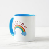 Regenbogen, Blaue Wasserfarbe und benutzerdefinier Tasse (Vorderseite Links)
