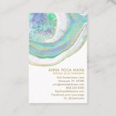 *~* Regenbogen Blauer Minze Gold Glitzer Pastell A Visitenkarte (Rückseite)