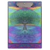 Regenbogen-blauer und grüner gefärbt Baum Klemmbrett (Vorderseite)