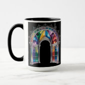 Regenbogen-Bleiglasbogen — Gotischer Dom Wind Tasse (Links)