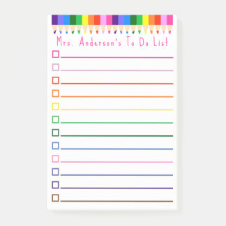 Regenbogen Bleistift Aufgabenliste Personalisieren Post-it Klebezettel