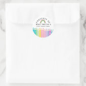 Regenbogen Bleistift Eigentum des Klassenzimmers A Runder Aufkleber (Tasche)