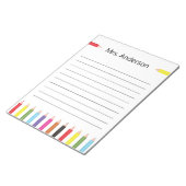 Regenbogen Bleistift Lehrer Notizblock (angewinkelt)