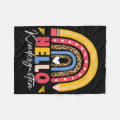 Regenbogen Bleistift Leopard Hallo Kindergarten Zu Fleecedecke (Vorderseite (Horizontal))