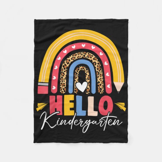 Regenbogen Bleistift Leopard Hallo Kindergarten Zu Fleecedecke (Vorderseite)