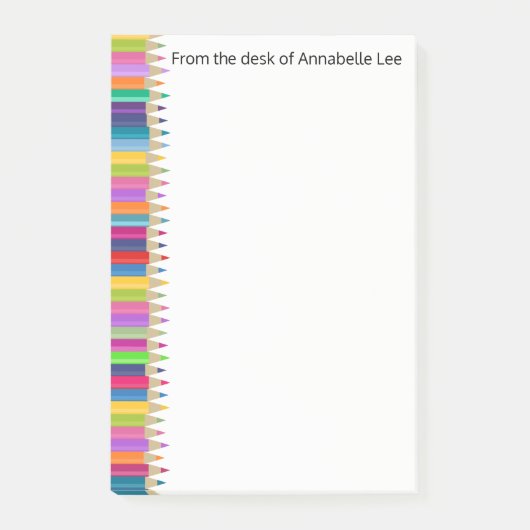 Regenbogen-Bleistifte Post-it Klebezettel (Vorderseite)