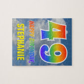 Regenbogen-Blick "49" u. "ALLES GUTE ZUM Puzzle (Horizontal)