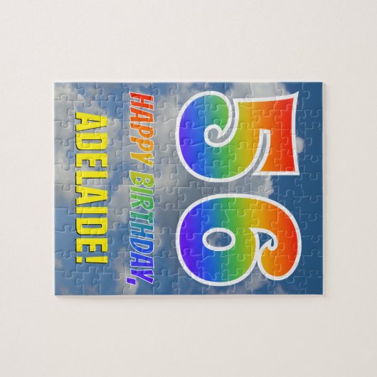 Regenbogen-Blick "56" u. "ALLES GUTE ZUM Puzzle (Horizontal)
