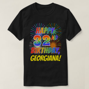Regenbogen-Blick GLÜCKLICHER 32. GEBURTSTAG; T-Shirt