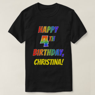 Regenbogen-Blick GLÜCKLICHER 4. GEBURTSTAG + T-Shirt