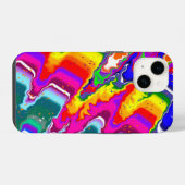 Regenbogen-Blip-Farbexplosion Fluid Art iPhone Hülle (Rückseite (Horizontal))