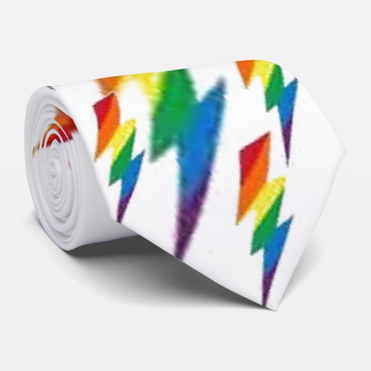 Regenbogen-Blitz-Bolzen Krawatte (Gerollt)