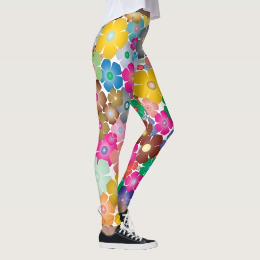 Regenbogen-Blume blüht Leggings (Rechts)