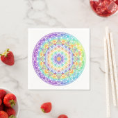 Regenbogen-Blume-des-Lebens-Mandala Serviette (Beispiel)