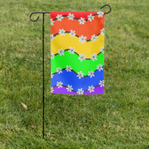Regenbogen & Blume Gartenflagge