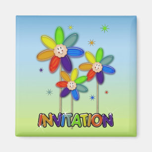 Regenbogen-Blume Magnet