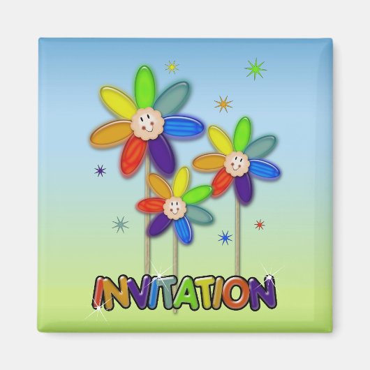 Regenbogen-Blume Magnet (Vorne)