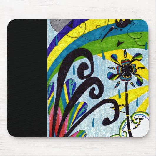 Regenbogen-Blume Mousepad (Vorne)