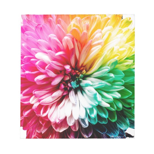 Regenbogen-Blume Notizblock (Vorderseite)