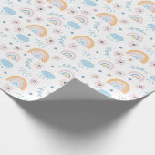 Regenbogen, Blume und Wolkenumrandungspapier Geschenkpapier (Ecke)