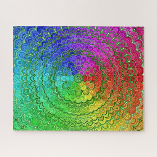 Regenbogen-BlumeMandala Puzzle (Horizontal)