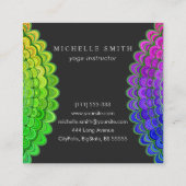 Regenbogen-BlumeMandala Quadratische Visitenkarte (Rückseite)